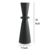 Loci Accent Vase, 30 Inch Hourglass Design, Textured Black Polyresin