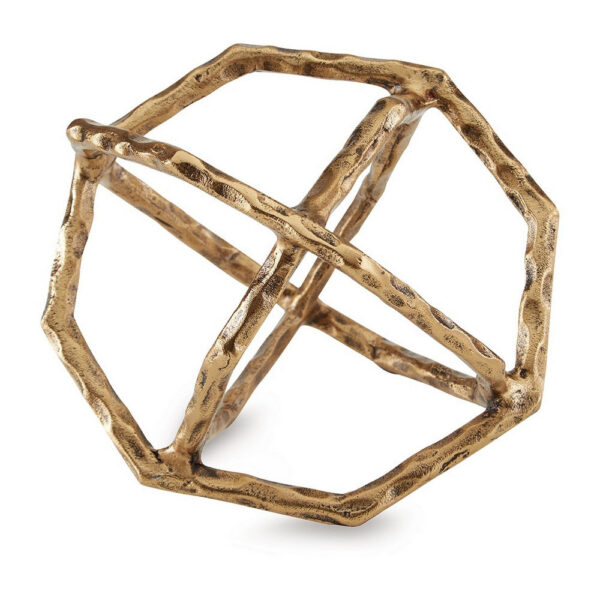 Ladi Sculpture Set of 2, Decorative Rings, 9 Inch Brass Cast Metal