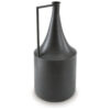 Decorative Vase, Metal Angular Handle and Curved Neck, 17 Inch Black