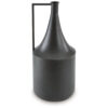 Decorative Vase, Metal Angular Handle and Curved Neck, 17 Inch Black