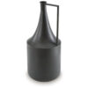Decorative Vase, Metal Angular Handle and Curved Neck, 17 Inch Black