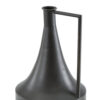 Decorative Vase, Metal Angular Handle and Curved Neck, 17 Inch Black