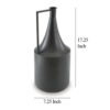 Decorative Vase, Metal Angular Handle and Curved Neck, 17 Inch Black