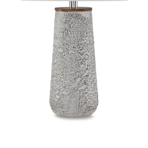 Roe Table Lamp Set of 2, Antique White Textured Metal Base. Drum Shade