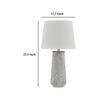 Roe Table Lamp Set of 2, Antique White Textured Metal Base. Drum Shade