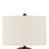 Soy Table Lamp, White Drum Shade, Gold Accent Black Round Base 27 Inch