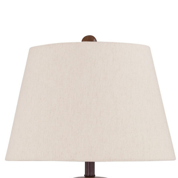Tery Table Lamp, Empire Hardback Shade, Textured Rust Brown Metal Base