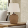 Tery Table Lamp, Empire Hardback Shade, Textured Rust Brown Metal Base