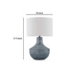 Lym Table Lamp, Gray Hammered Metal Base, White Fabric Shade 28 Inch