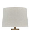Table Lamp, Metal Hammered Pot Base, White Fabric Drum Shade 29 Inch