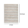 Neyo 5 x 7 Medium Area Rug, Machine Woven White Brown Striped Pattern