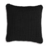 Rene Square Accent Throw Pillow, 20 Inch, Black Handwoven Design