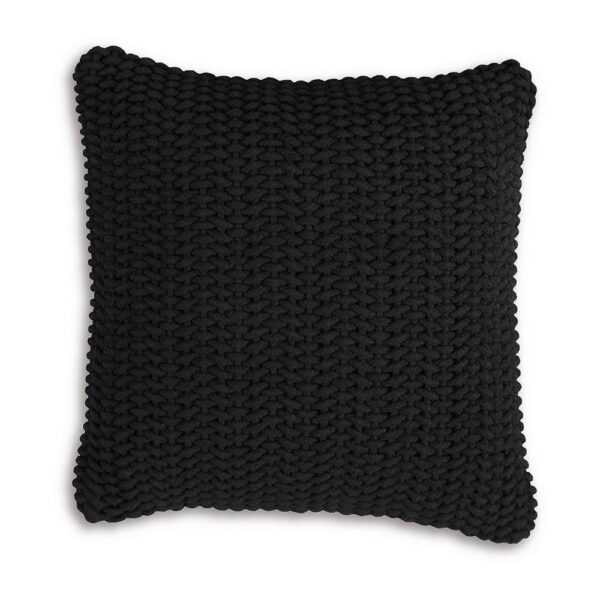 Rene Square Accent Throw Pillow, 20 Inch, Black Handwoven Design
