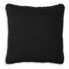 Rene Square Accent Throw Pillow, 20 Inch, Black Handwoven Design