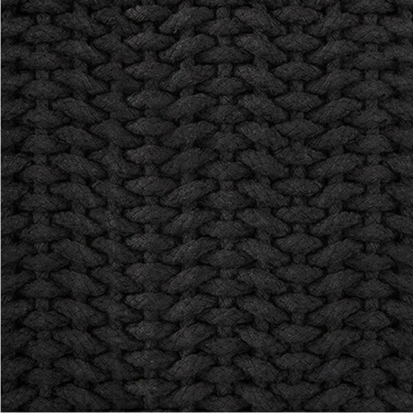 Rene Square Accent Throw Pillow, 20 Inch, Black Handwoven Design