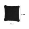 Rene Square Accent Throw Pillow, 20 Inch, Black Handwoven Design