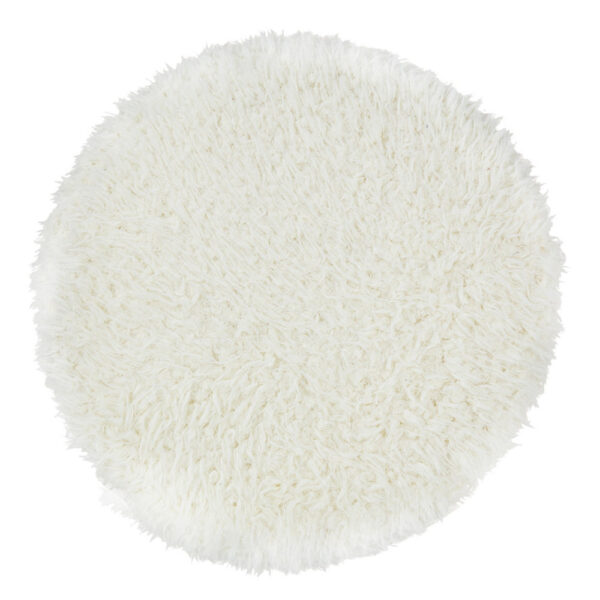 20 Inch Ottoman, Foam Filled, Shearling Fabric, Wood Frame, White, Brown