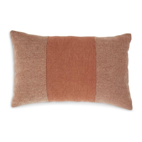 Ako 14 x 20 Lumbar Accent Throw Pillow, Spice Orange Cotton Stripe