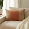 Ako 14 x 20 Lumbar Accent Throw Pillow, Spice Orange Cotton Stripe
