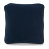 Wali Square Accent Throw Pillow, 20 Inch, Feather Fill, Blue Polyester
