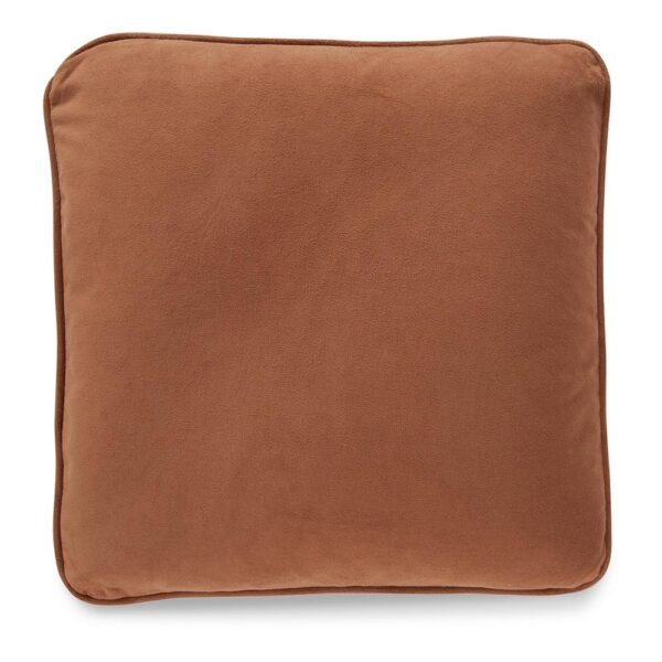 Wali Square Accent Throw Pillow, 20 Inch Feather Fill Orange Polyester