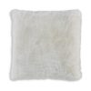 Dift Square Accent Throw Pillow, 20 Inch, White Faux Rabbit Fur Face
