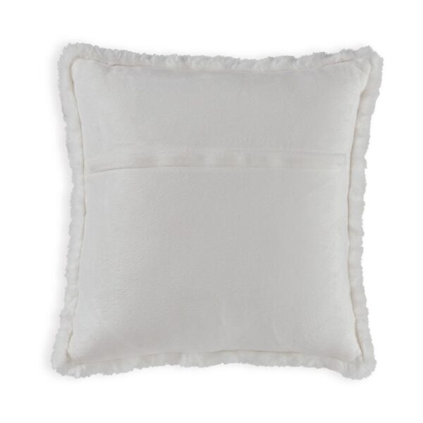 Dift Square Accent Throw Pillow, 20 Inch, White Faux Rabbit Fur Face