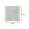 Dift Square Accent Throw Pillow, 20 Inch, White Faux Rabbit Fur Face