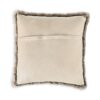 Dift Square Accent Throw Pillow, 20 Inch, Taupe Beige Faux Rabbit Fur