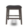 Caity Counter Height Stool Set of 2, Gray Wood Frame, Cushioned Seat