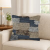 Square Accent Throw Pillow, 20 Inch Hand Knotted Patchwork, Gray Wool