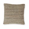 Square Accent Throw Pillow, 20 Inch, Handwoven Stripes on Brown Wool