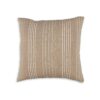 Square Accent Throw Pillow, 20 Inch, Striped Cotton, White, Tan Brown
