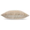 Square Accent Throw Pillow, 20 Inch, Striped Cotton, White, Tan Brown