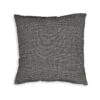 Square Accent Throw Pillow, 20 Inch, Striped Black Cotton, Gray Brown