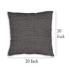 Square Accent Throw Pillow, 20 Inch, Striped Black Cotton, Gray Brown