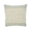 Square Accent Throw Pillow, 20 Inch, White and Gray Stripes, Polyfill