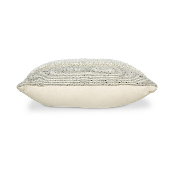 Square Accent Throw Pillow, 20 Inch, White and Gray Stripes, Polyfill