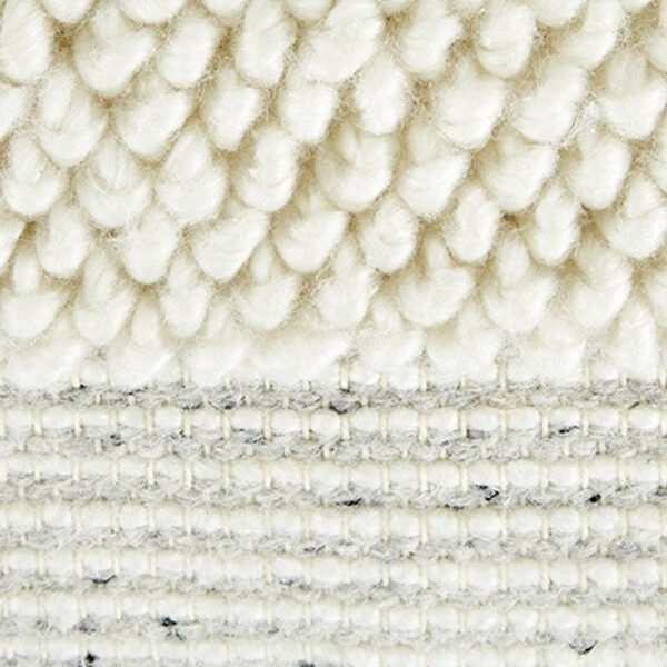 Square Accent Throw Pillow, 20 Inch, White and Gray Stripes, Polyfill