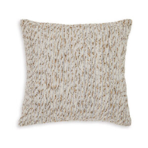 Lora Square Accent Throw Pillow, 20 Inch, Abstract Gold Stripes, Ivory