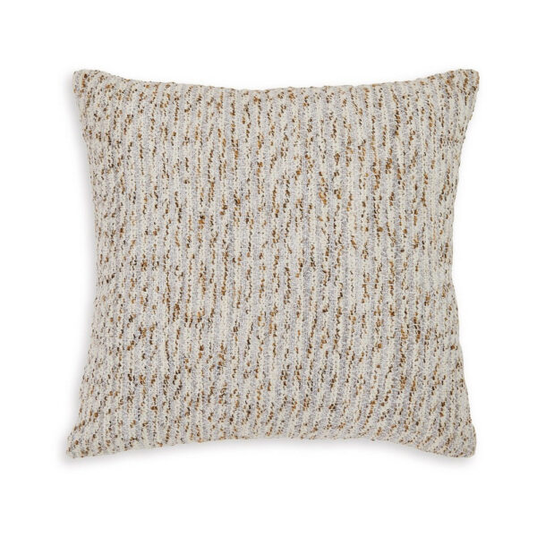 Lora Square Accent Throw Pillow, 20 Inch, Abstract Gold Stripes, Ivory
