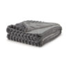 Visha Throw Blanket, Jacquard Faux Fur Stripes, Modern Gray Polyester