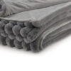 Visha Throw Blanket, Jacquard Faux Fur Stripes, Modern Gray Polyester