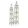 Kanye Garden Trellis Set of 2, Leaf Details Vertical Plant Green Metal