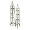 Kanye Garden Trellis Set of 2, Leaf Details Vertical Plant Green Metal