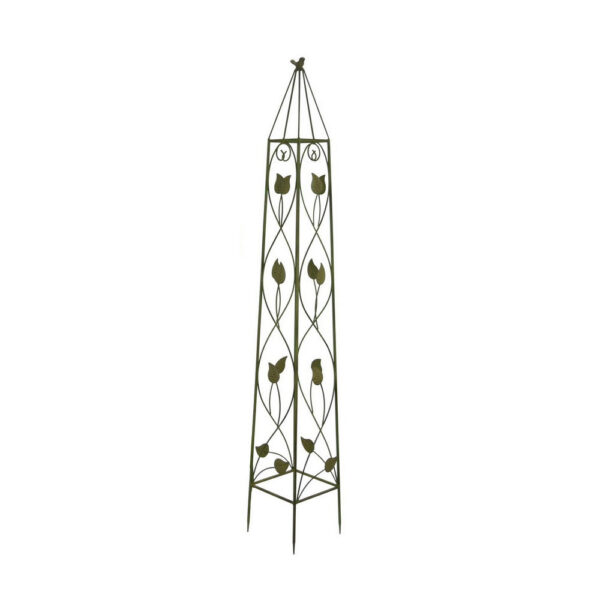 Kanye Garden Trellis Set of 2, Leaf Details Vertical Plant Green Metal