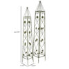 Kanye Garden Trellis Set of 2, Leaf Details Vertical Plant Green Metal