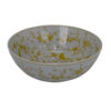 Alex Decorative Bowl, Yellow Bird Floral Motif, White Ceramic 14 Inch