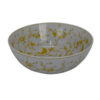 Alex Decorative Bowl, Yellow Bird Floral Motif, White Ceramic 14 Inch