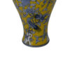 Chris Decorative Jar, Yellow Bird and Floral, Blue Ceramic 20 Inch